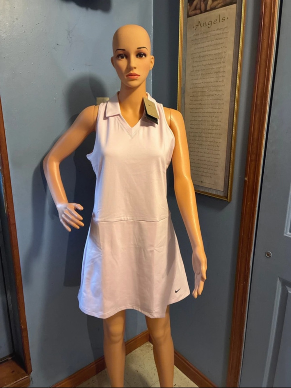 Nike Sleeveless Polo Dress in Pale Pink